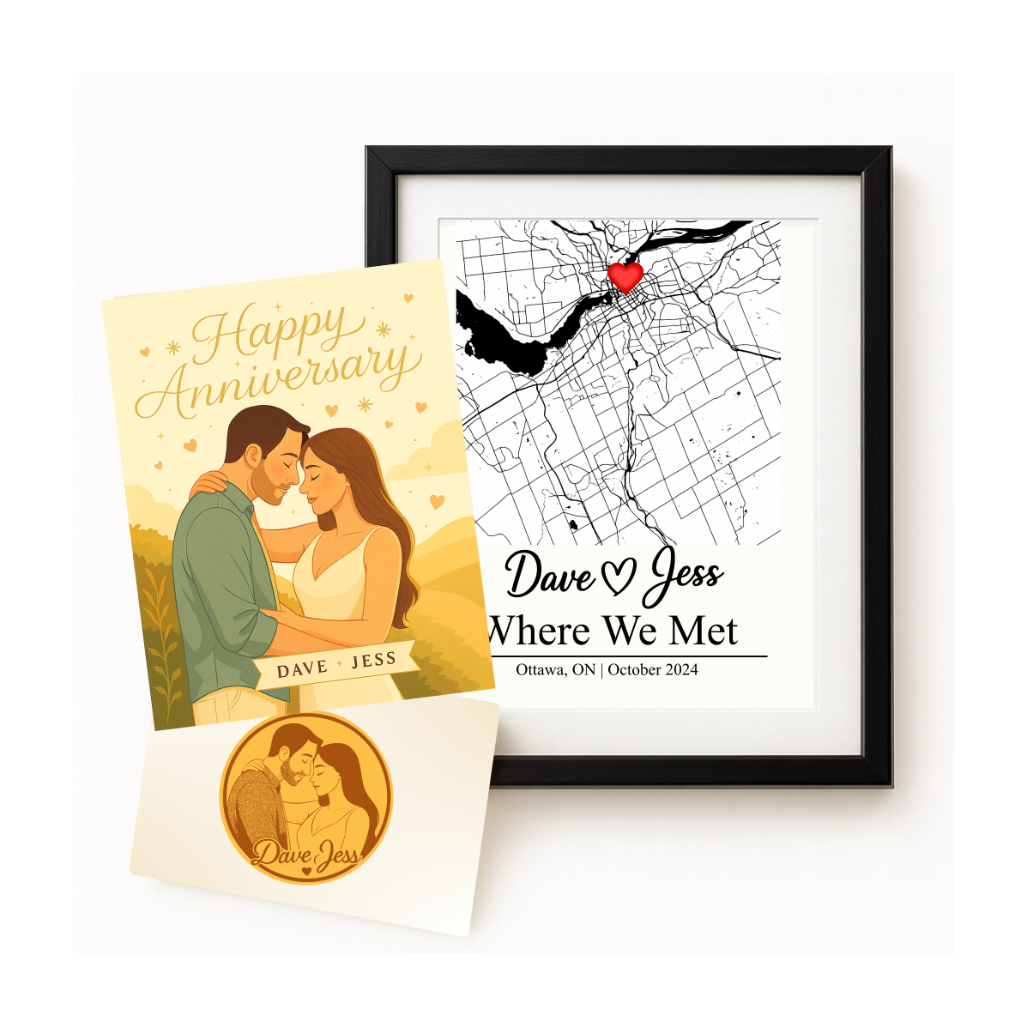 Custom Anniversary Card Gift Set