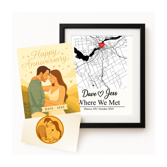 Custom Anniversary Card Gift Set